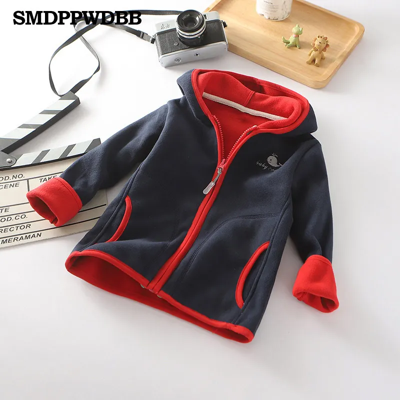 SMDPPWDBB/сезон весна-осень-зима; детская милая куртка из мягкого флиса для мальчиков; пальто; Верхняя одежда; кардиган; одежда; свитер - Цвет: Dark Blue