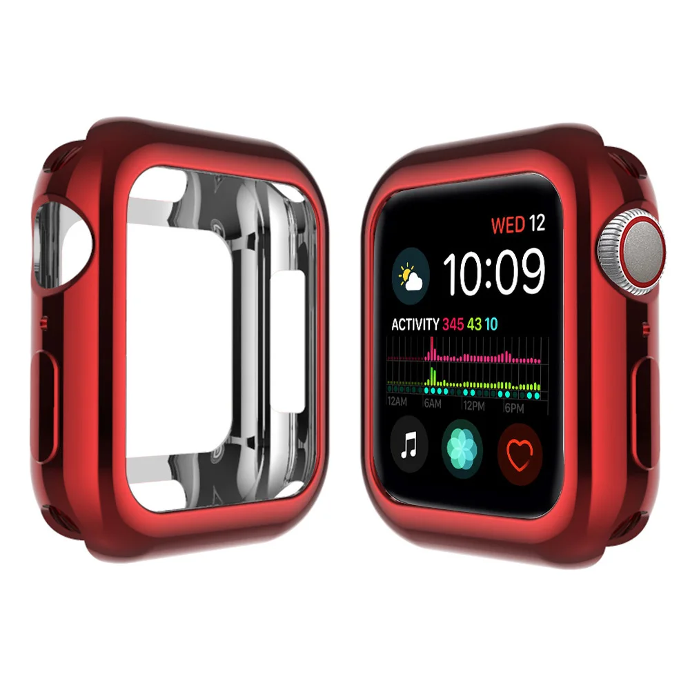 Мягкий чехол из ТПУ для Apple Watch Series 5 4 3 2 крышка 40 мм 44 мм 38 мм 42 мм бампер для iWatch рамка аксессуары