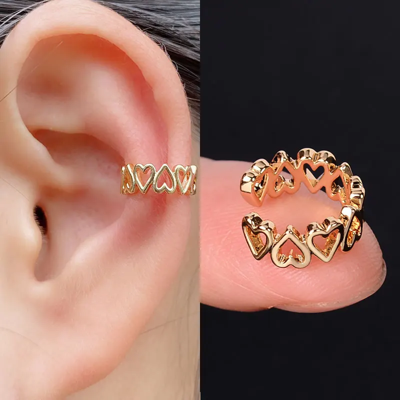 1 Pc Stackable Cuff Wrap Clip On Earrings Women Girls Climber Ear Cartilage Bone Clips Fake Earing Non Piercing Without Holes