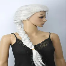 Горячая белый длинный прямой конский хвост для женщин леди девушка парик для волос