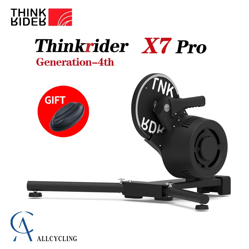 Thinkrider-Entrenador de bicicleta inteligente X7 4th Pro, Marco de fibra de carbono de bicicleta de montaña y carretera, medidor de potencia integrado, ZWIFT PerfPro, para interiores