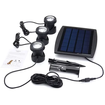 

18 LED Solar Powered 3 Lamps Landscape Spotlight Projection Light for Garden Pool Pond Outdoor Lighting Underwater Lights