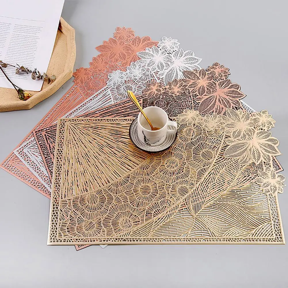 Portable Great Non-slip Flower Heat Insulation Table Mat PVC Cup Coasters Ornamental for Plate | Дом и сад