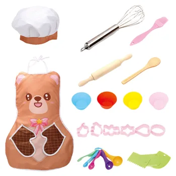 

1 Set Children Kitchen Baking Apron Kit Children Cooking and Baking Set Children's apron kitchen baking set