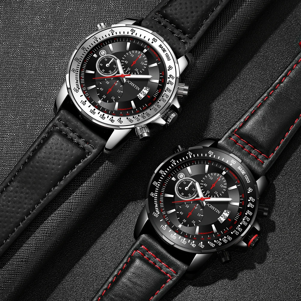 2023 New OCHSTIN Mens Pilot Watch Military Wristwatches For Men  Sports Chronograph Waterproof Nylon Leather Quartz Male Clock