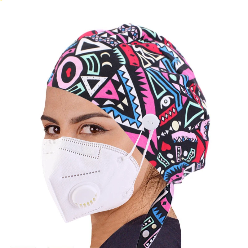 

New women print inner hijab caps geometric patterns muslim turban bonnet with buttons ready to wear hijab underscarf cap