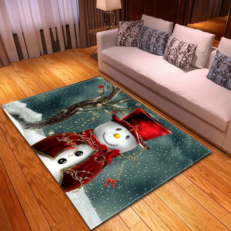 Горячая Распродажа, Рождественский напольный коврик Санта Клаус, фланелевый ковер, нескользящий Рождественский Декор, 4 размера, R3465
