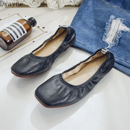 

Shallow mouth flat shoes 2020 spring new net red square head Korean version of the wild gentle comfortable shoes