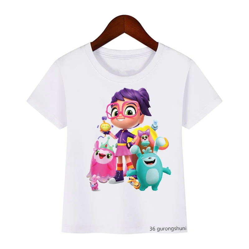 

funny kids clothes boys girls happy Abby and animals printed t shirt girls kawaii children clothes white short-sleeve t-shirt