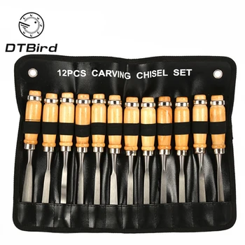 

12-piece Woodworking Carving Knife Wood Carving Knife Root Carving Wood Carving Flower Chisel Manual Hand Carving Knife Tool Se