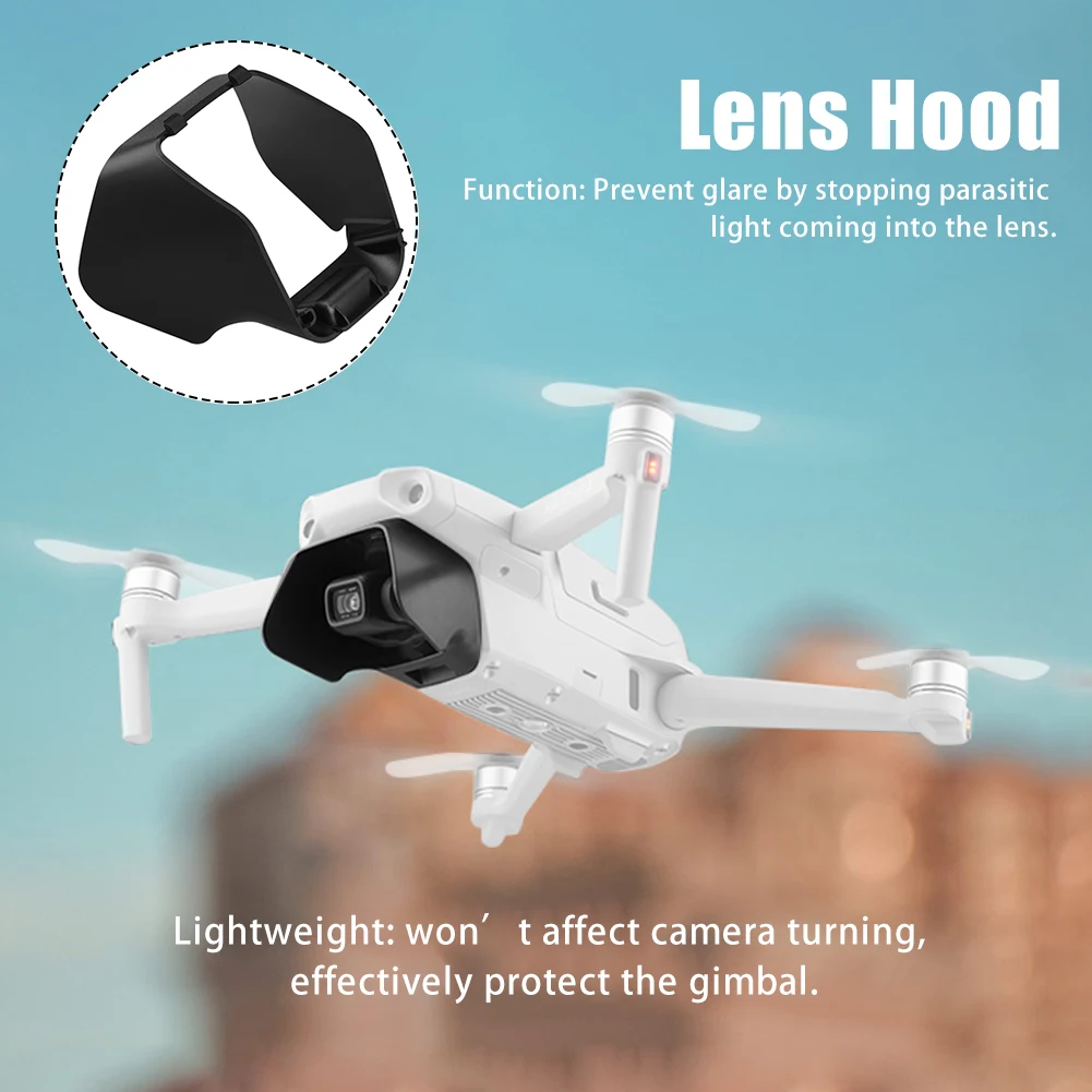 Buyfunny01 Lens Hood Heightening Plate ABS Removable Anti Glare Replacement Parts Gimbal Protective Cover Lightweight Professional Dust Proof shade sy Install for DJI Mavic Air 2