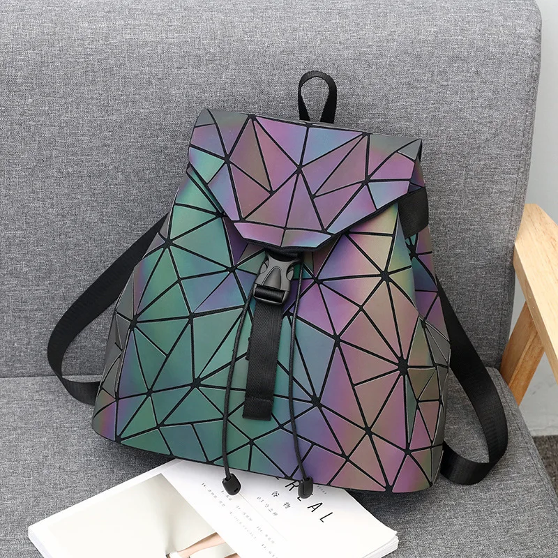 

Women's Geometric Rhombic Backpacks New Fluorescent Gradient Backpack Ladies Bag