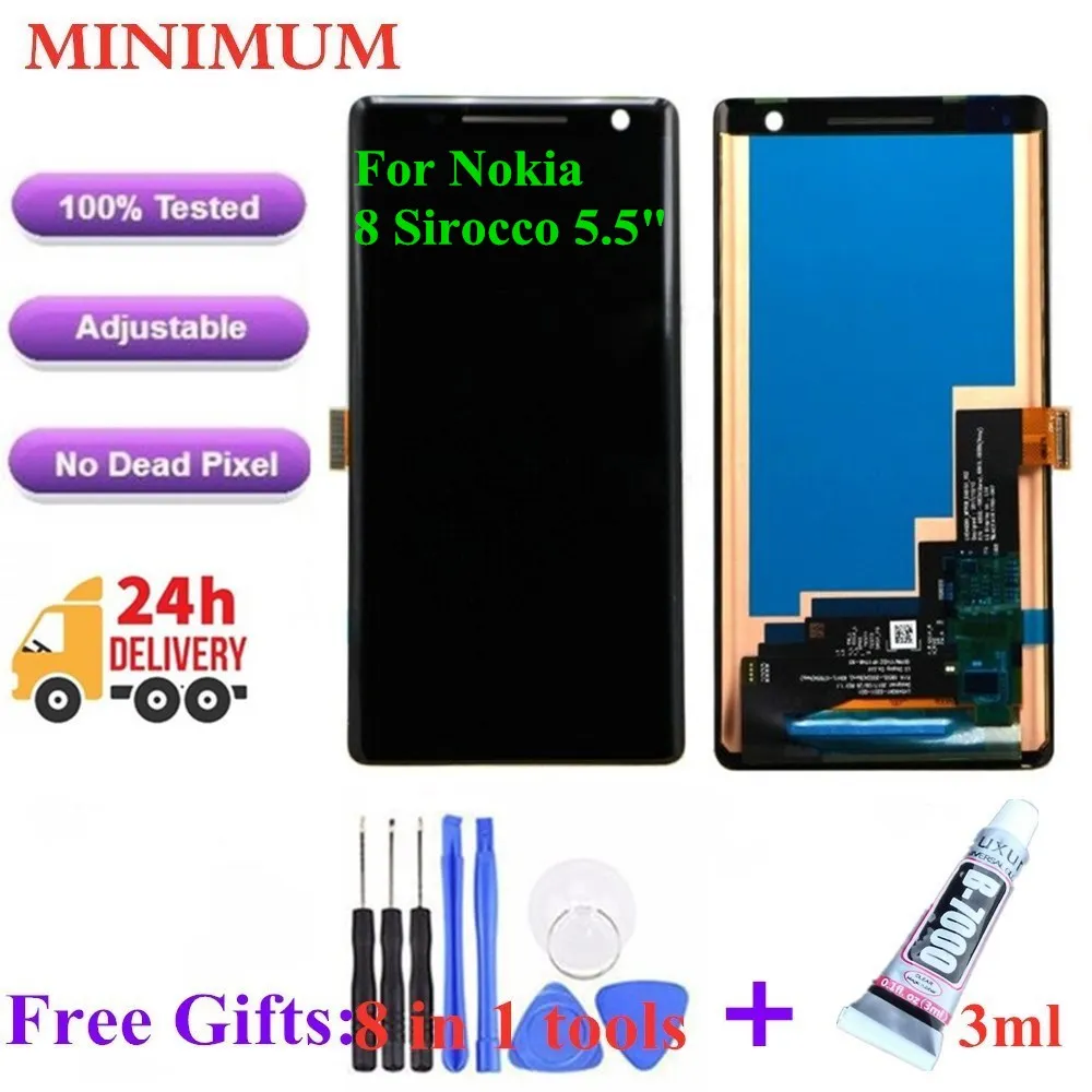 

For Nokia 8 Sirocco 5.5" OLED LCD Display Touch Screen Digitizer Assembly Replacement Parts For Nokia 8Sirocco LCDs