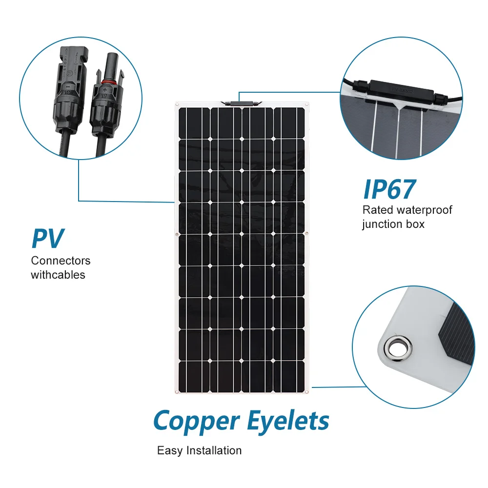 US $182.46 240 watt Flexible System Solar Panel kit complete for home with 20A Controller Charging 12v 24v Battery Electric car camping