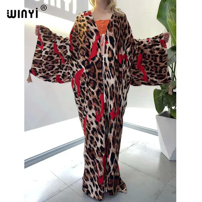 

2021 Bohemian Printed summer Beach Wear Clothing Long Kimono Autumn robe longue Tunic Women Tops caftan Belted Wrap Coat
