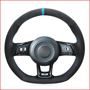 

Black Suede Hand Sew Steering Wheel Cover for Volkswagen VW Jetta GLI VW Golf 7 GTI MK7 Golf GTI 2015-2020 VW Golf R 2015-2019