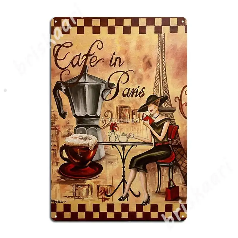 Металлические знаки Cafe Paris настенная табличка для клувечерние винтажные
