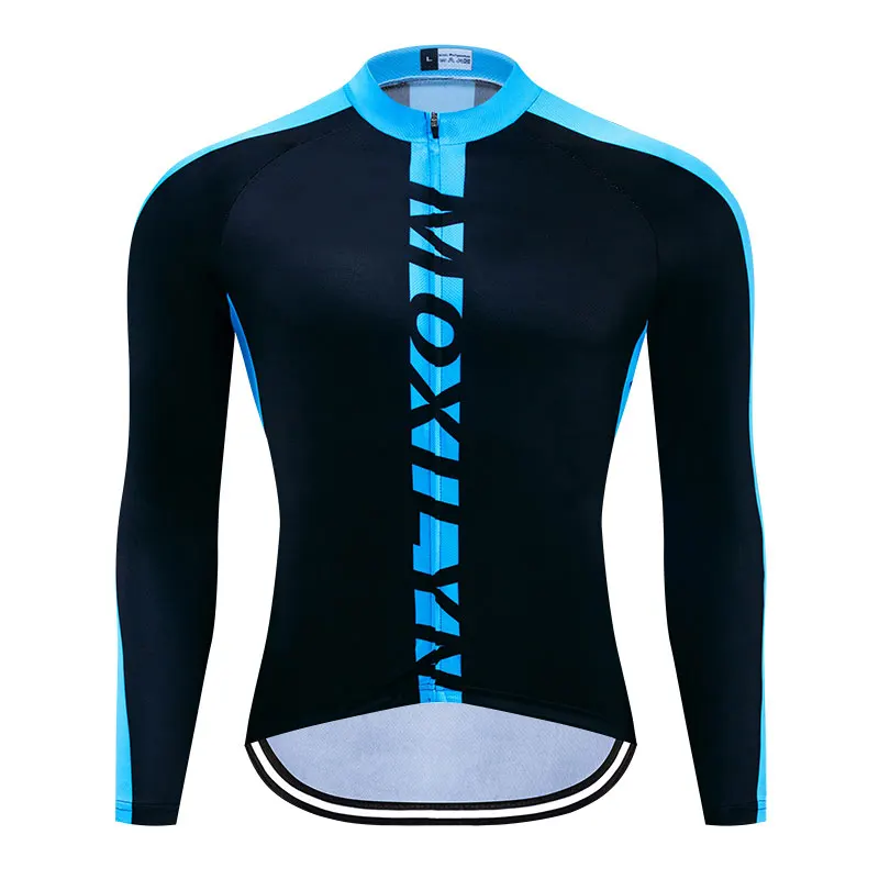 autumn jersey 2 Moxilyn, Мужская футболка с длинным рукавом для велоспорта, быстросохнущая велосипедная рубашка на молнии, Джерси для горного велосипеда, одежда для MTB, зимняя теплая одежда - Цвет: autumn jersey 2
