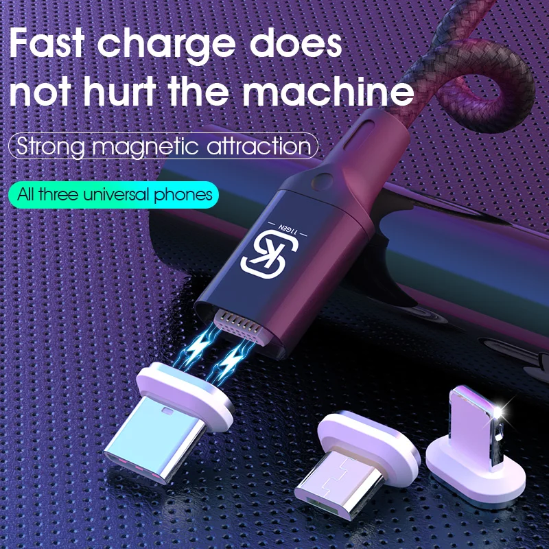 Магнитный кабель SIKAI 0 5 м 1 3 А Micro USB Type-C быстрая зарядка в автомобильный зарядный