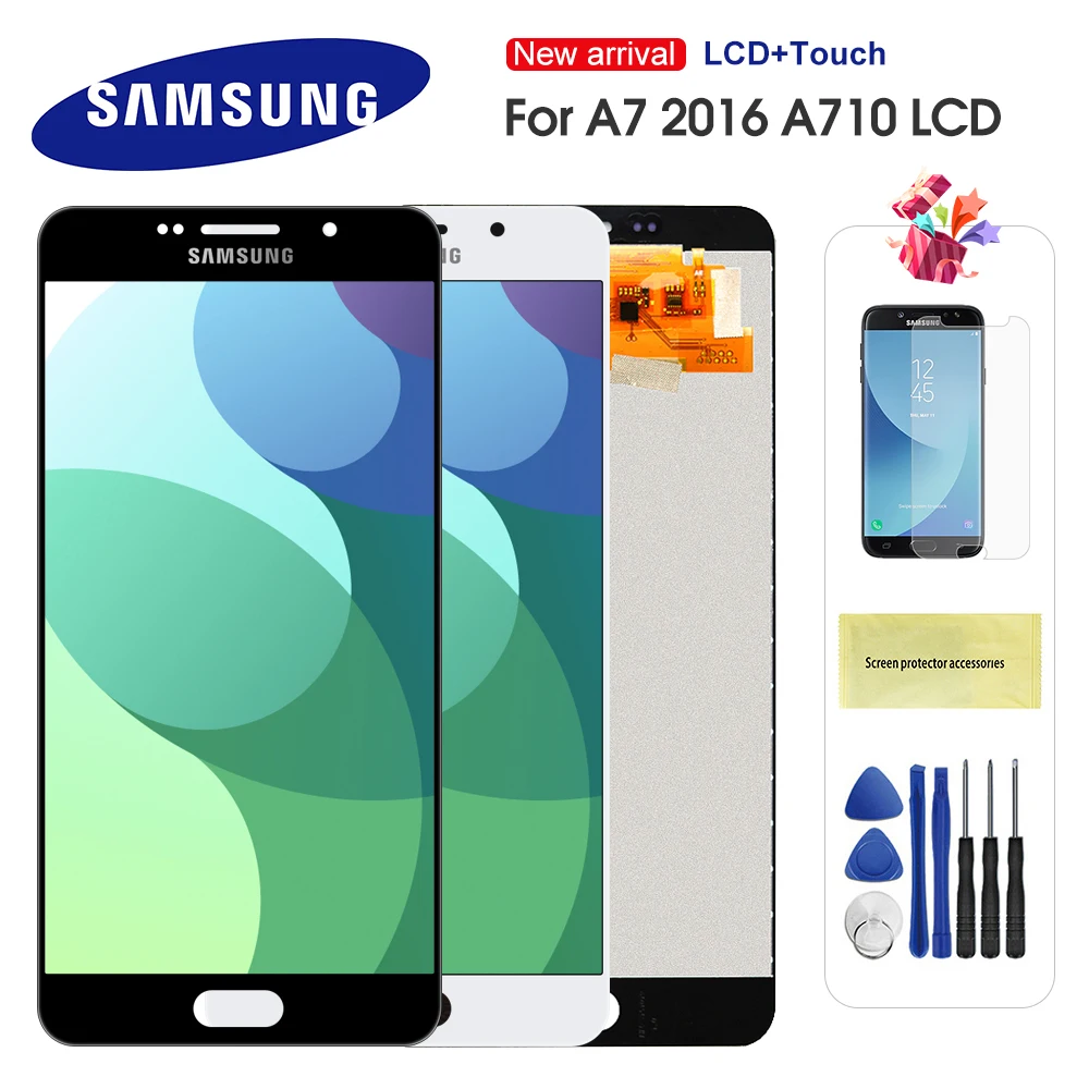 

For Samsung Galaxy A7 2016 A710 A7100 A710F A710M LCD Display Touch Screen Digitizer Assembly Replacement For A7 A710 LCD Screen