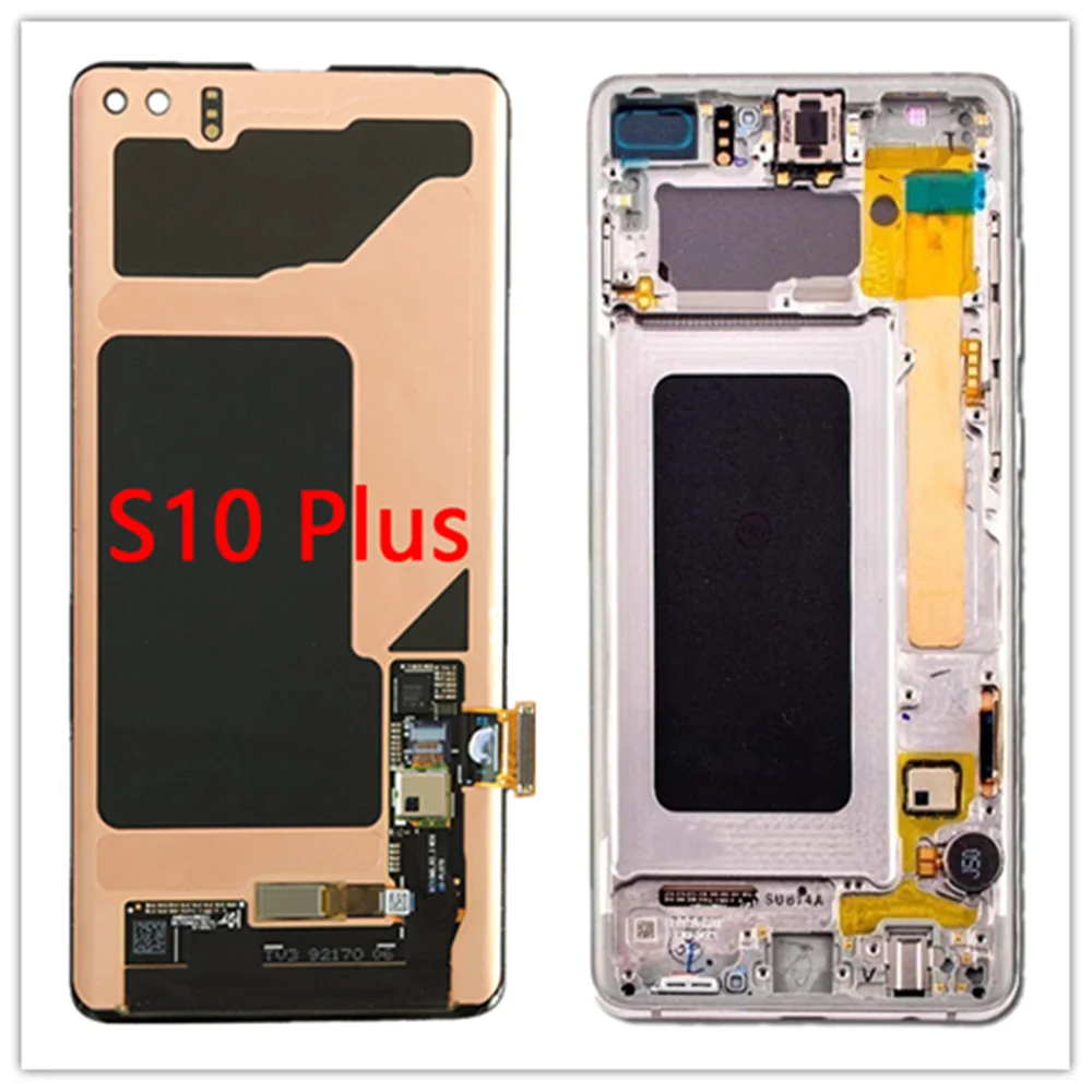 US $127.29 Original SUPER AMOLED LCD for SAMSUNG Galaxy S10 Plus S10 Display G9750 G975F Touch Screen Digitizer Assembly dead pixel