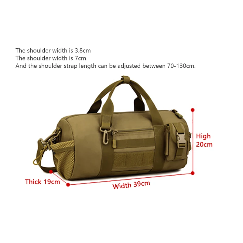 Outdoor Backpack Men Gym Bag for Fitness Women Messenger Handbag Sports Bag Barrel Bags Nylon Camouflage Military Tactical Bags