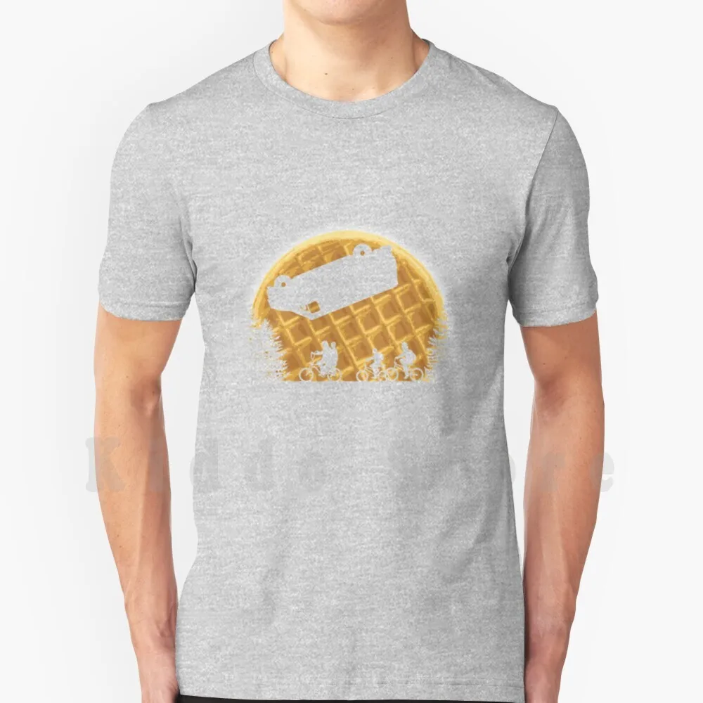 thumbnail image 1 of Stranger Moon T Shirt Cotton Men DIY Print Cool Tee 80s Moon Waffles Netflix Hawkins Upside Down Eleven Demogorgon Things 1980s, 1 of 5