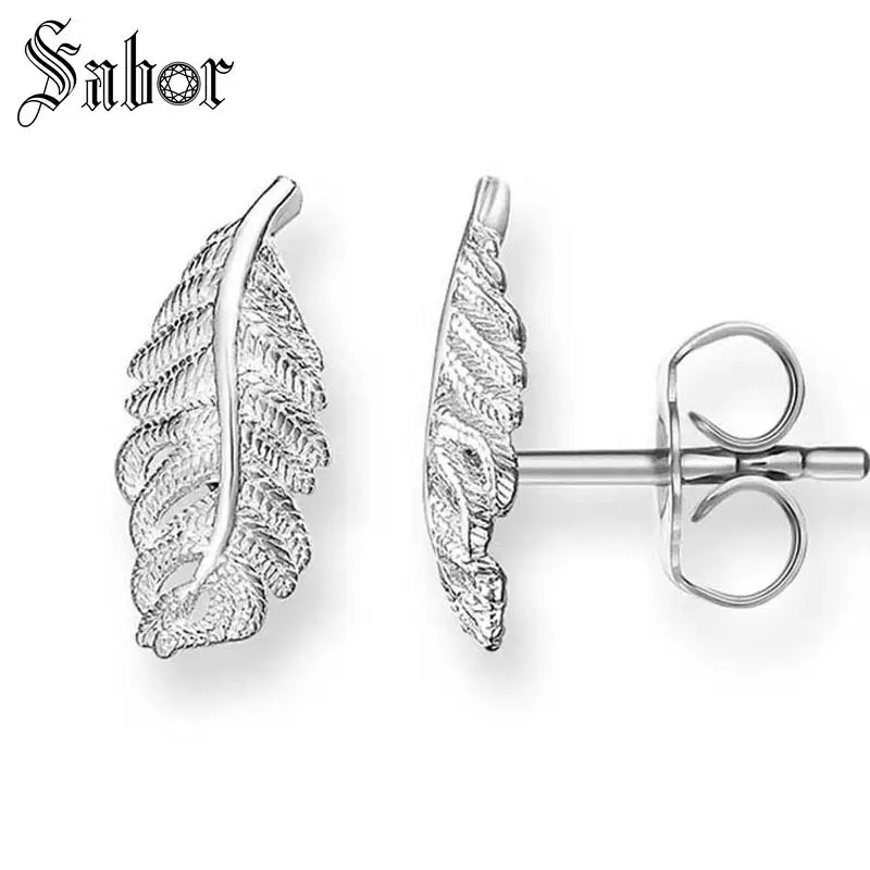 Серьги гвоздики с перьями для женщин Подарочные ювелирные украшения вечеринок