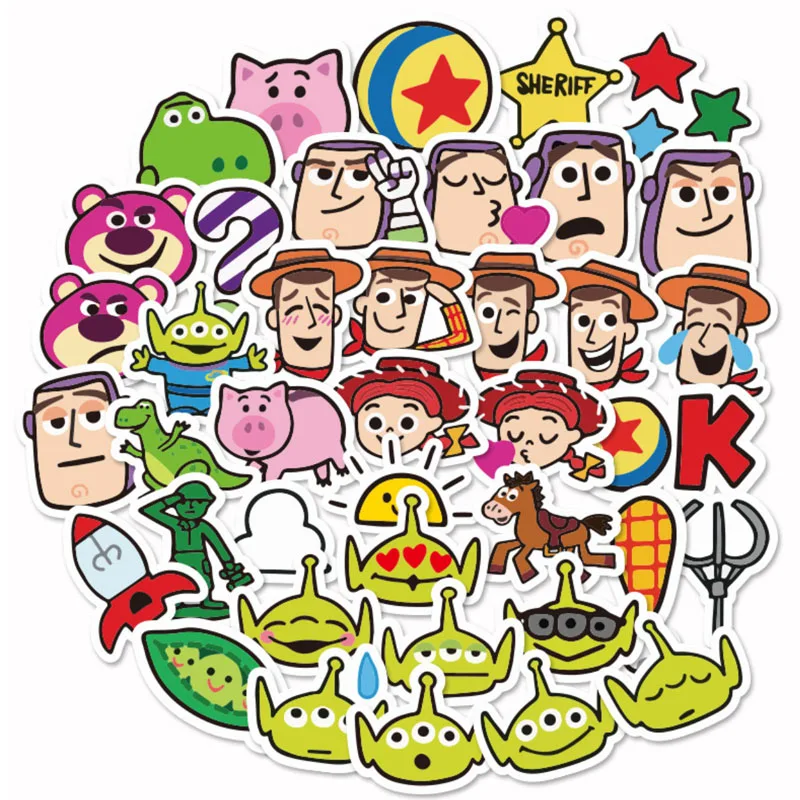 

80PCS Disney Toy Story 4 Sticker Forky Woody Alien Buzz Lightyear Waterproof Stickers Phone Book refrigerator Laptop Stickers
