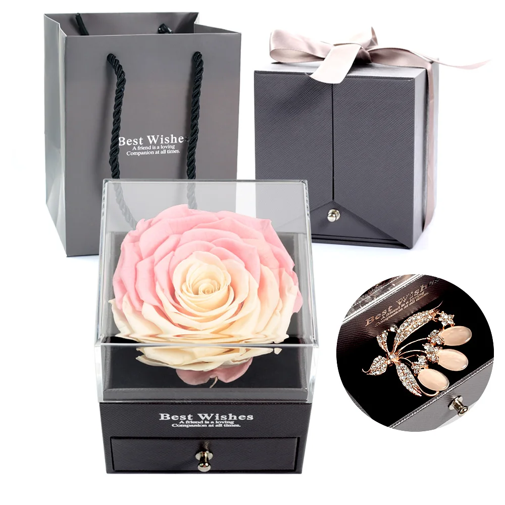Подарочная коробка для ювелирных изделий с выцветающей розой подарок на день
