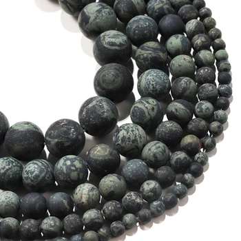 

1strand/lot 4/6/8/10mm Matte Dark Green Turquoises Green Eye Stone Round Loose Spacer Bead For Bracelet Jewelry Makings Supplies