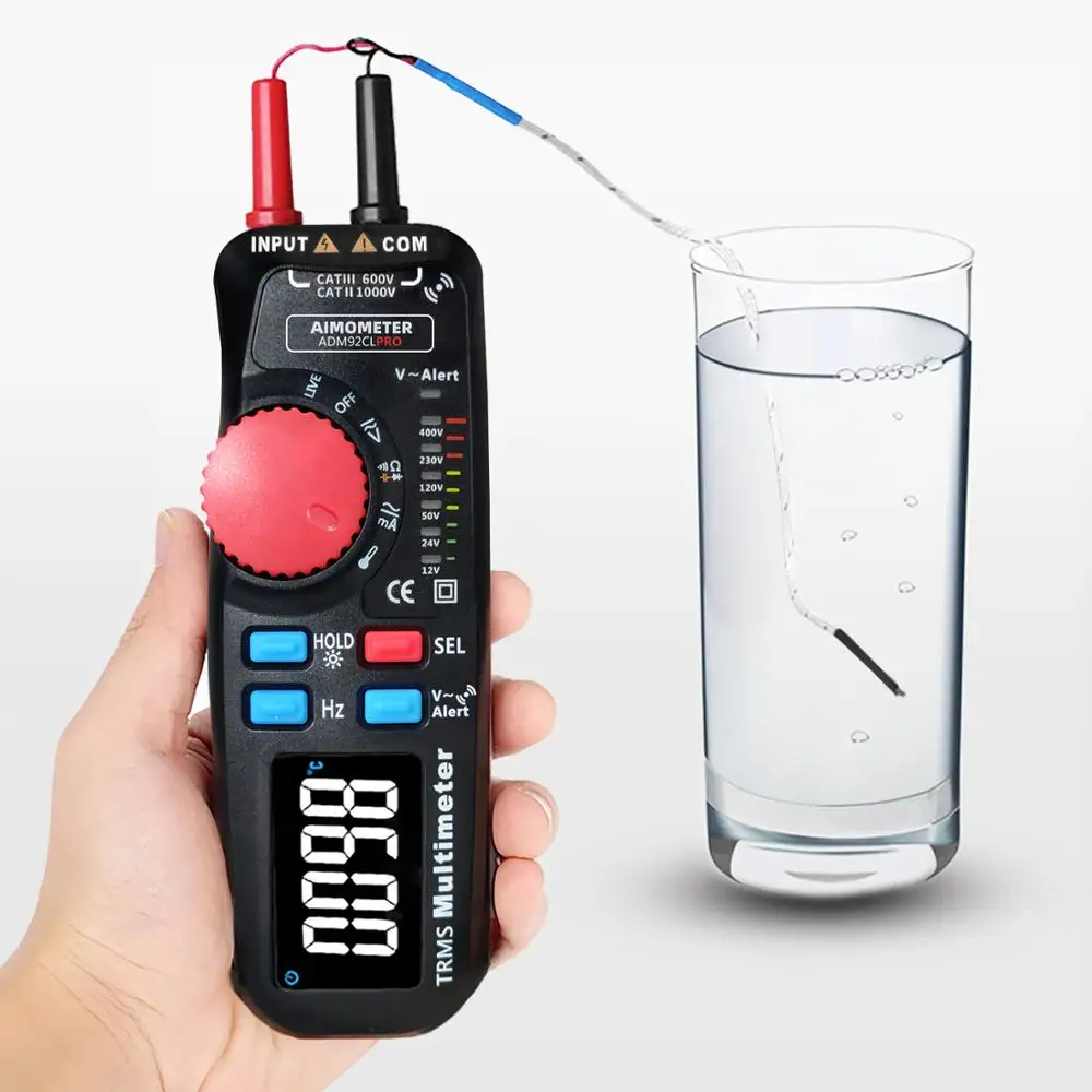 Цветной дисплей Цифровой мультиметр AIMOMETER ADM92CL DC AC Напряжение Ток мультиметровый