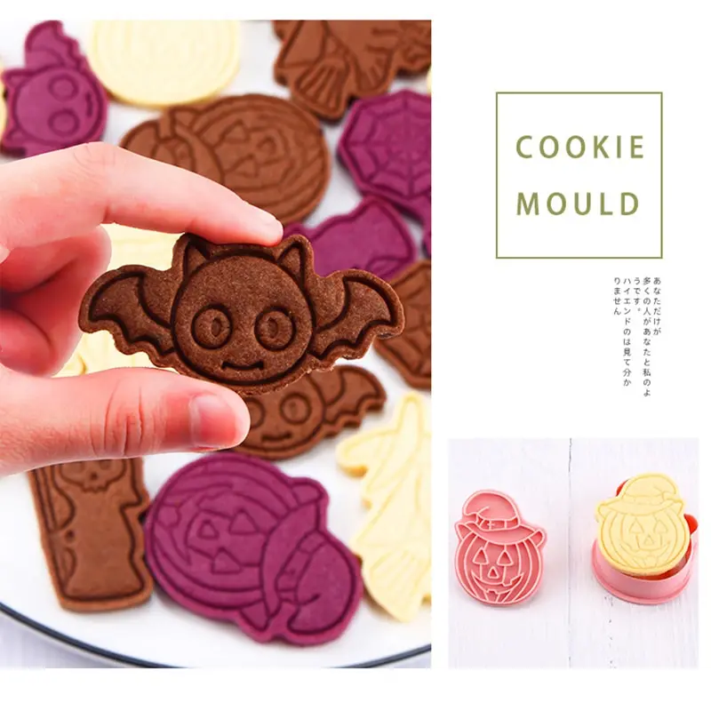 6pcs/set Halloween Cookie Cutters Set Mold Baking Accessories Bakery Mold Cake Decor Kitchen Tools Bakeware Party Decoration