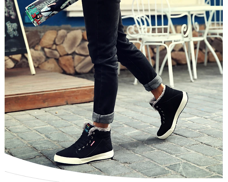 Winter Shoes Men Warm Plush Snow Boots For Man Big Size Outdoor Ankle Boots Man
