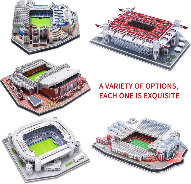 Classic DIY 3D Puzzle World Football Stadium European Soccer Playground Assembled Building Model Puzzle Toys for Children YJN 6