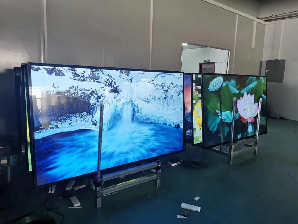 75 85 inch big size super slim 4K Smart E LED TV with metal case and