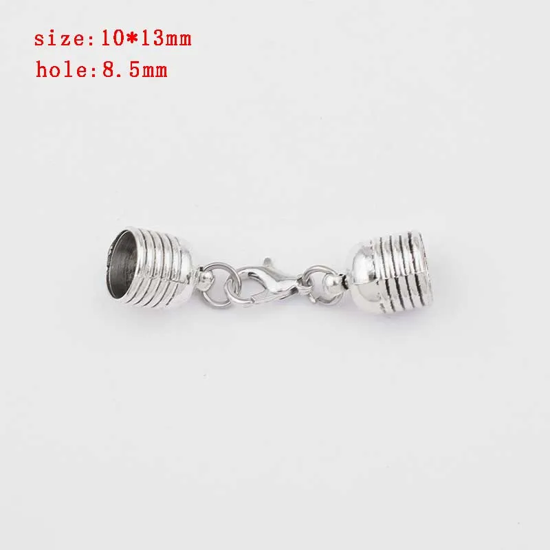 31 5 sets Zinc Alloy Clasp Lobster Clasps Hook End Caps Connectors For 5/6/7/8/10mm Leather Cord Bracelet Necklace Jewelry Making - Цвет: 31