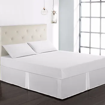 

Pure Color Easy Fit Bed Skirt Hotel Elastic Band Without Bed Surface Wrap Around Queen Dust Ruffle Twin/Full/Queen/King