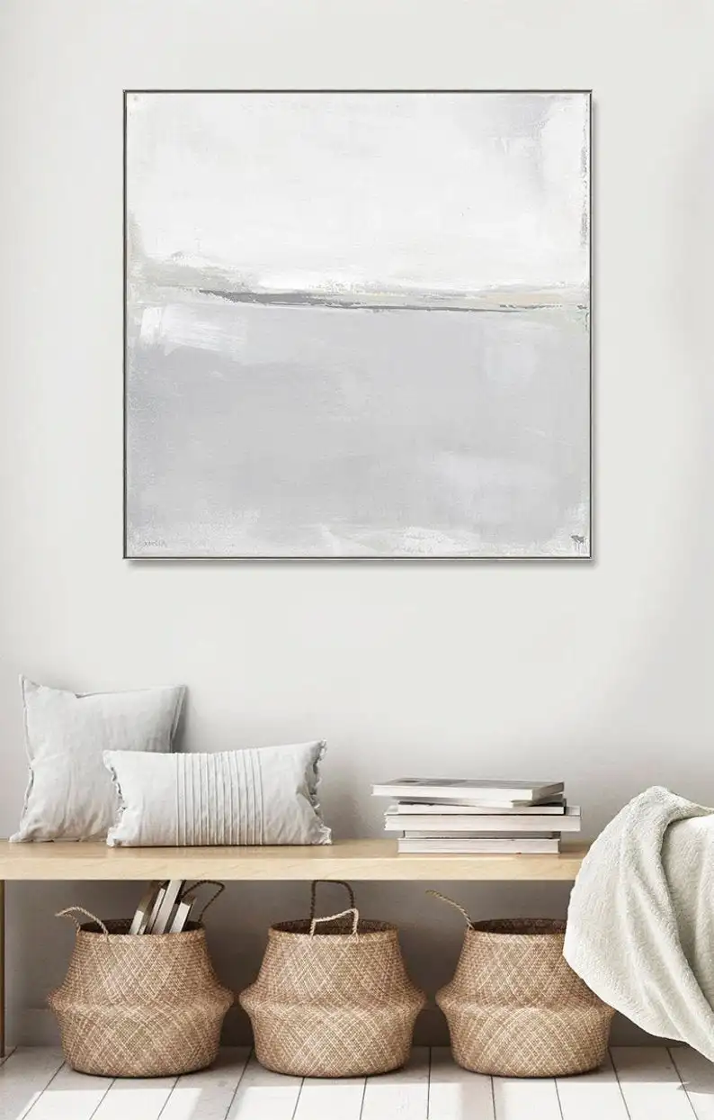 

Large Abstract Canvas Painting Landscape Painting Gold Gray Grey Art Wall Art Large Canvas Art Abstract Canvas Wall Art