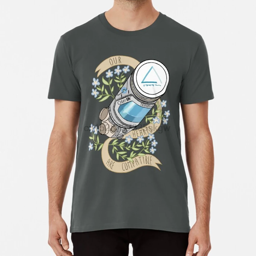 Our Hearts Are Compatible T shirt dbh detroit become human markus simon | Мужская одежда