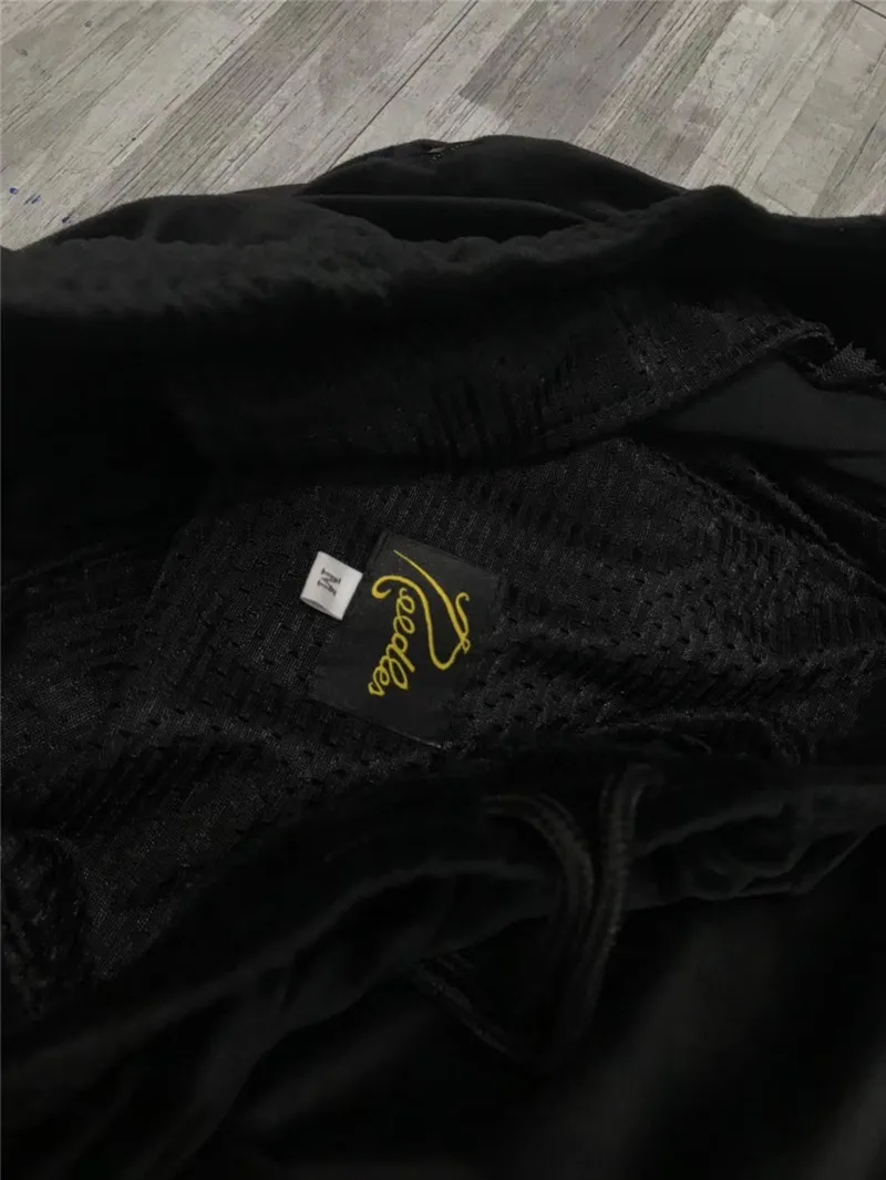 AWGE Needles тренировочные брюки для мужчин и женщин для влюбленных с вышивкой бабочки AWGE брюки с завязками для бега полосатые иглы спортивные штаны