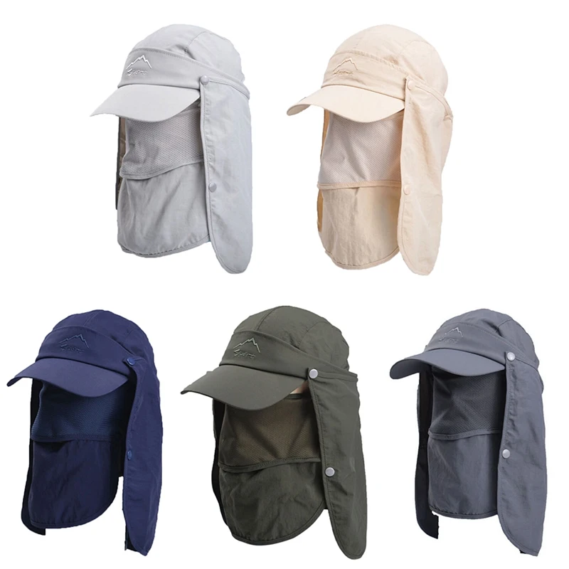 

Men's Hat Shade Polyester Solid Bucket Cap Summer Outdoor Sports Quick-drying Detachable Fishing Pesca Hat Fisherman