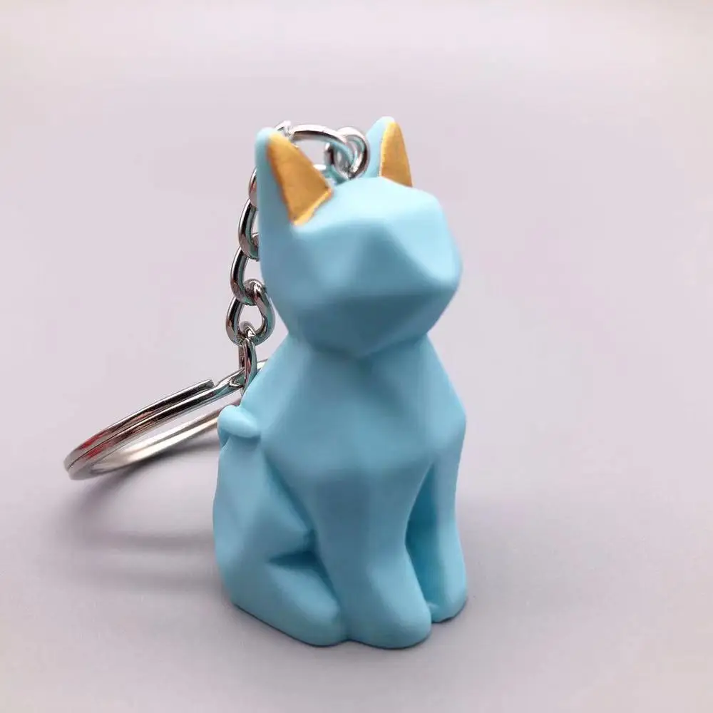 1 шт. милые аниме из мультфильмов брелок с изображением животных для женщин девочек мода Панда Кролик Единорог, динозавр олень коала ювелирный держатель ключей дети ключи K120 - Цвет: cat