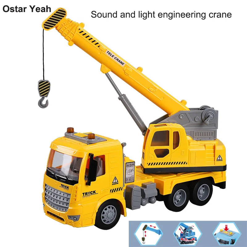 Wholesale alloy engineering vehicle model Simulation wheeled Crane Alloy Car Model Sound and light toy free shipping Kid Toys |