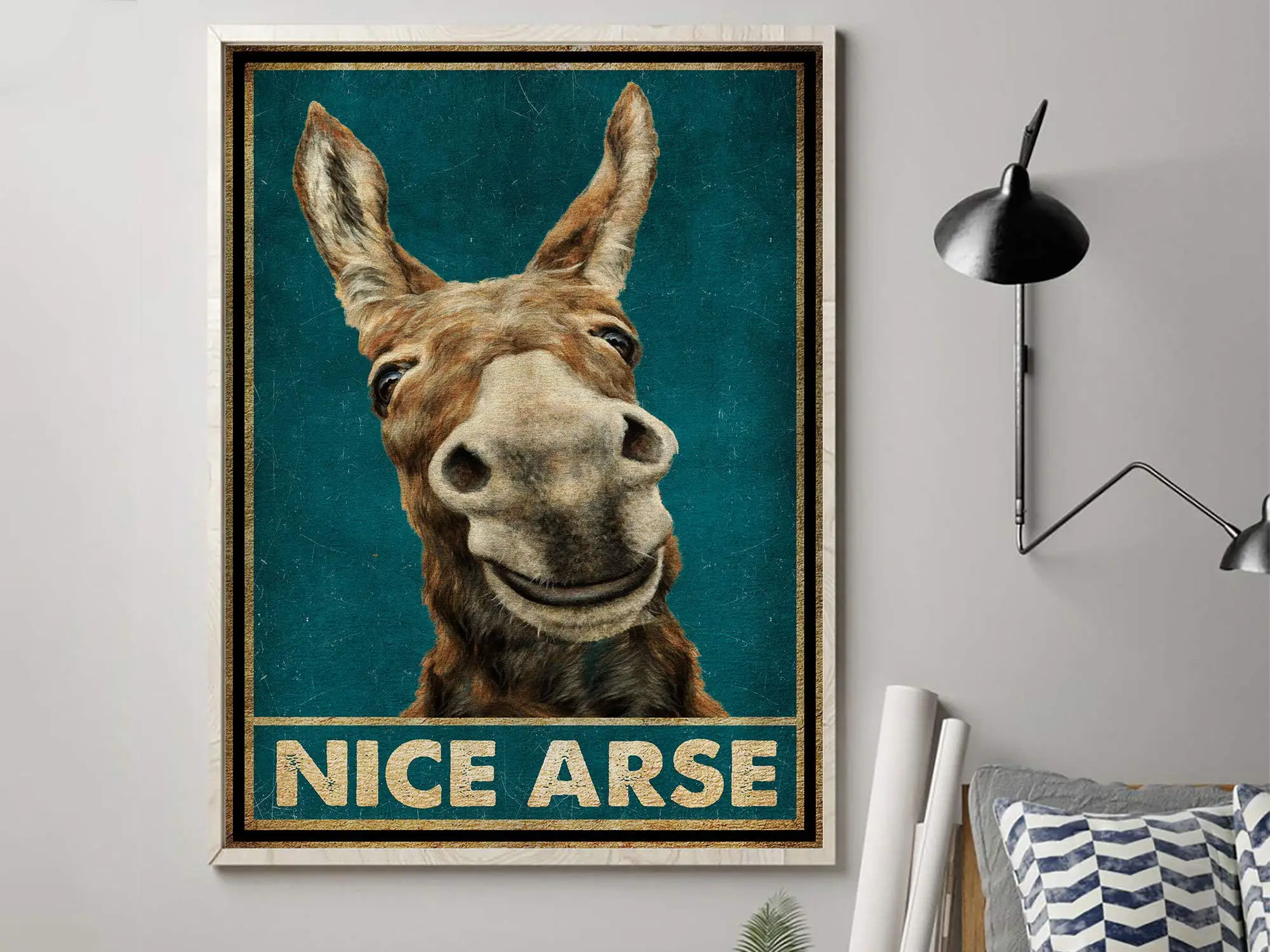 

Nice Arse Donkey Poster, Donkey Wall Decoration, Animal Sign for Home, Retro Donkey Art, Print Wall Art, Vintage Poster Gift, Do