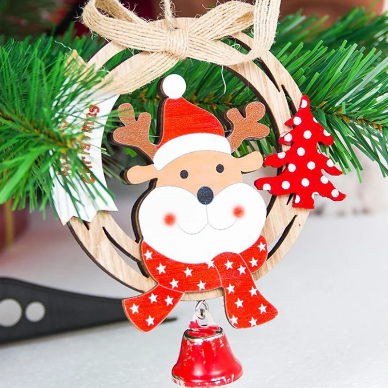 

Christmas Tree Hanging Pendant Circlle Lovely Snowman Santa Claus Elk Drop Ornaments Christmas Decoration for Home 11.5*10cm