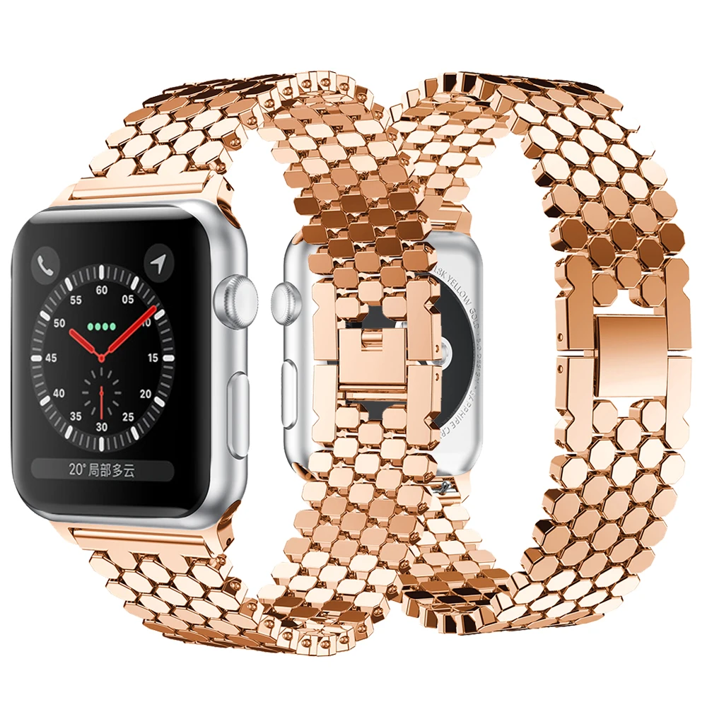 

Strap For apple watch 44mm 40mm band Stainless steel link bracelet for iwatch band 42mm 38mm apple watch series 6 5 4 3 2 1
