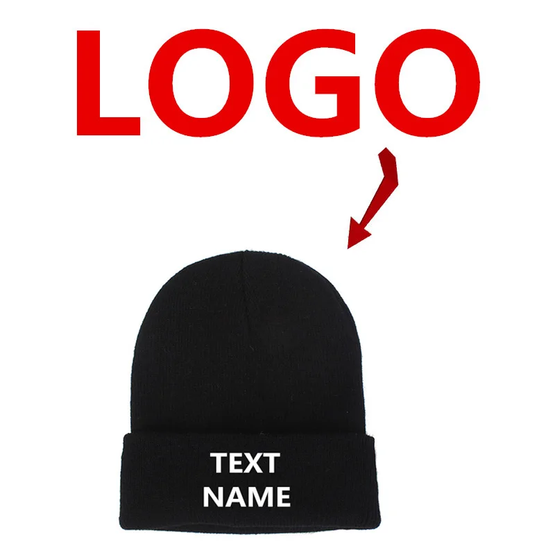 mens skully Winter Hat Custom Logo Embroidered or Print Your Logo Winter Knit Hat Beanie Customize NAME Letters designer skully hat
