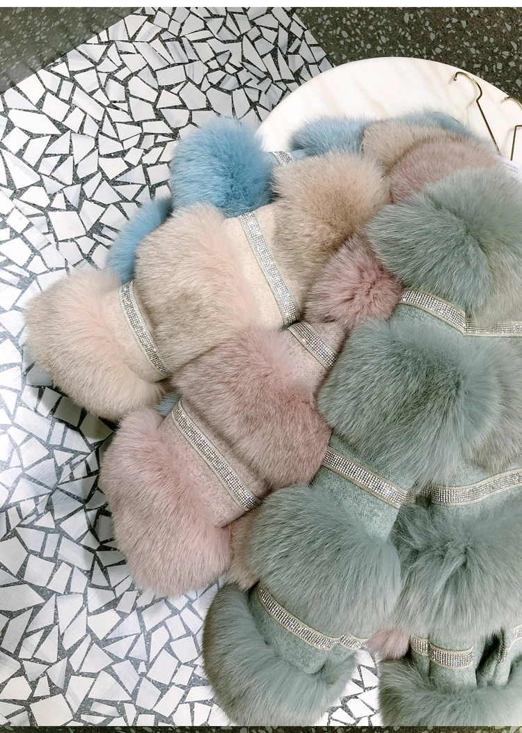 ZDFURS* натуральная Шуба из натурального Лисьего меха, Женский Зимний натуральный жилет, Толстая теплая длинная куртка с рукавами, верхняя одежда, пальто