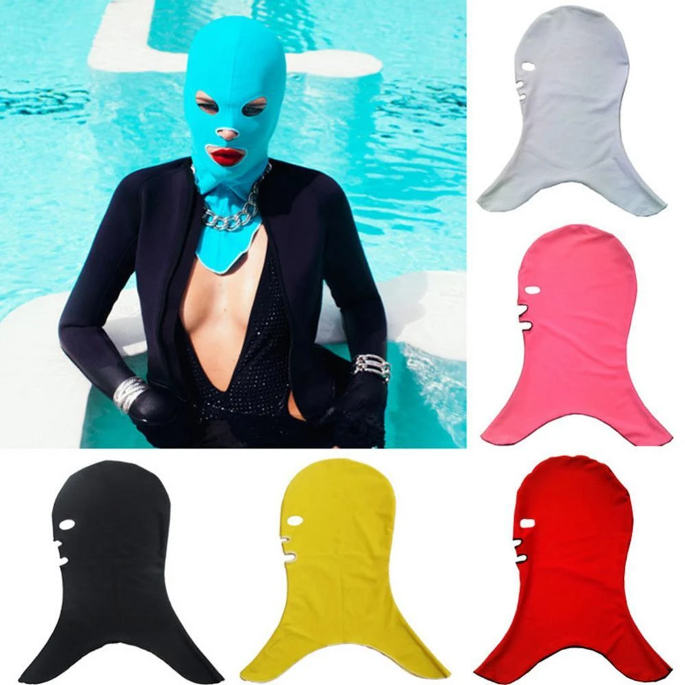 Sun Protection Breathable Women Girls Pure Color Swimming Caps Facekini Pool Mask Head Sunblock Uv Face Swim Cap Men Diving Hat Swimming Caps Aliexpress